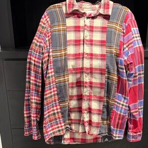 Zara Men's Colorful Patchwork Plaid Shirt
